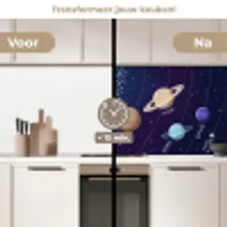 Planetenstelsel - Ruimte - Illustratie keuken achterwand 2 middel -voor-na2_NL