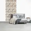 Lijnen - Beige - Patroon - Donkerbruin fotobehang vinyl groot 64 -slaapkamer
