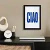 Ciao - Blauw - Stippen fotolijst zwart zonder passe partout klein -sfeer1