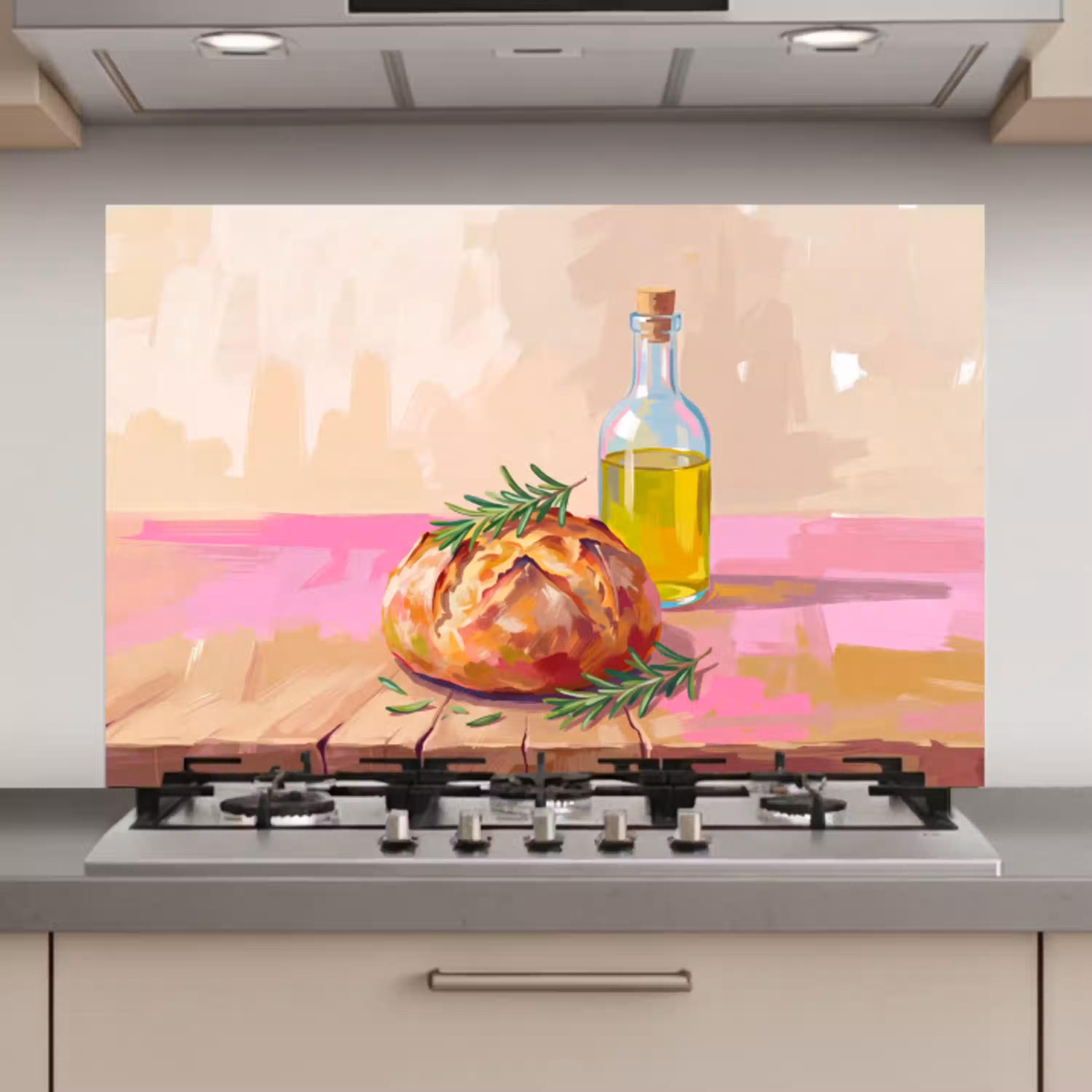Eten - Brood - Olijfolie - Abstract - Keuken keuken achterwand spatscherm klein -3d_website
