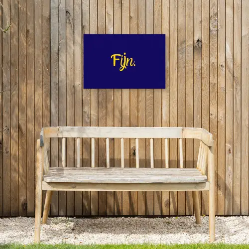 Blauw - Geel - Fijn Tuinposter op houten frame 2 cm dik klein -sfeer4