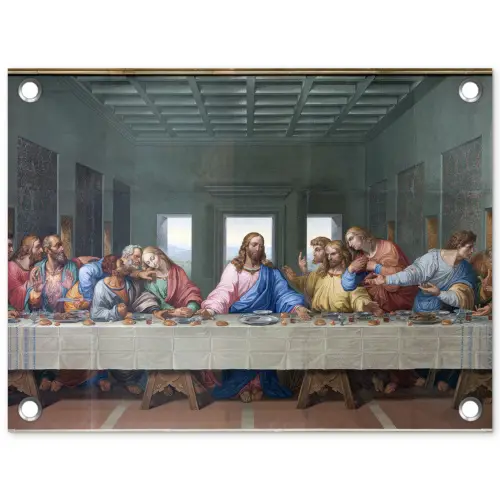Het laatste avondmaal - Leonardo da Vinci tuinposter los doek klein -3d