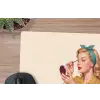 Illustratie - Mascara - Vrouw - Geel muismat rubber klein -closeup