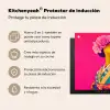 Hagedis - Bloemen - Roze - Kimono Inductie beschermer vinyl 3mm middel -zzzzzzusp-haakje_ES