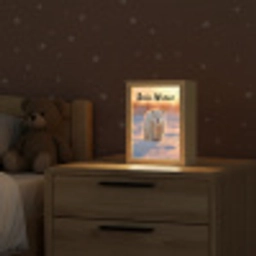 Ijsbeer - Sneeuw - Zonsopgang Light Box met kabel (Kinderlampje) klein -sfeer1_kind