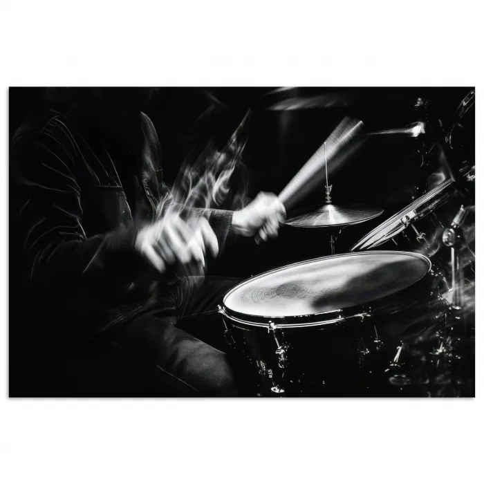 Drummer - Zwart - Drumstel poster papier klein -3d