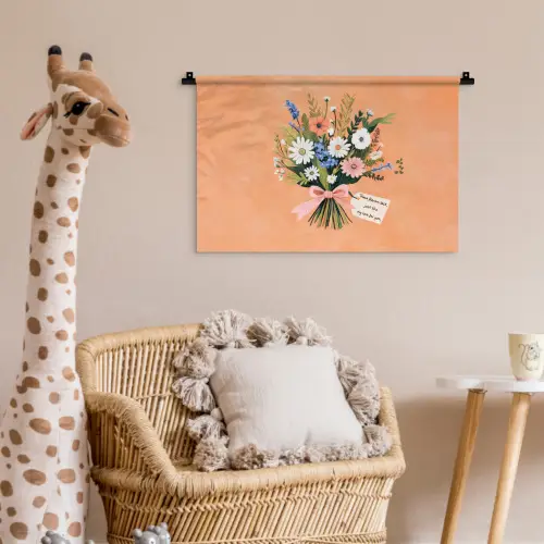 Boeket - Strikje - Quote Wandkleed katoen klein -wsfeer5_kind