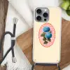 Bloemen - Blauw - Lijst - Bladeren Hoesje iPhone 16 Pro Max met koord klein -sfeer4