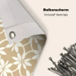 Bloemen - Patroon - Beige Balkonbeschermer Duitsland klein 596 -closeup_NL
