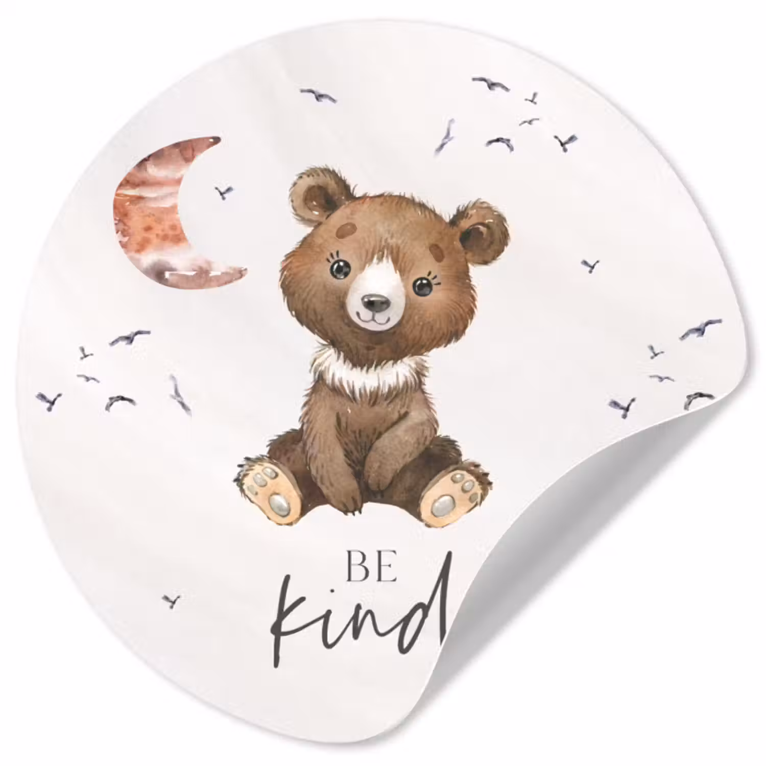 Behangcirkel - Spreuken - Be kind - Kinderen - Teddybeer - Waterverf