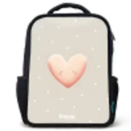 Roze hart omringd door beige stippen Rugzak - Zwart middel -3d