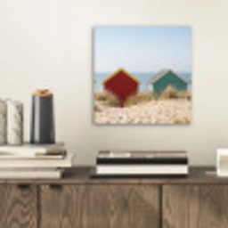 Strand - Huisjes - Kleurrijk - Duinen aluminium wit klein -sfeer1