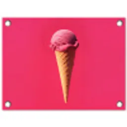Schepijs - Roze - Hoorntje tuinposter los doek klein -3d