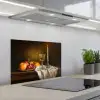 Fruit -  Stilleven - Wijn - Kaars keuken achterwand spatscherm klein -3d_schuin