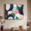 Abstract - Blauw - Roze Textielframe zwart klein -sfeer3