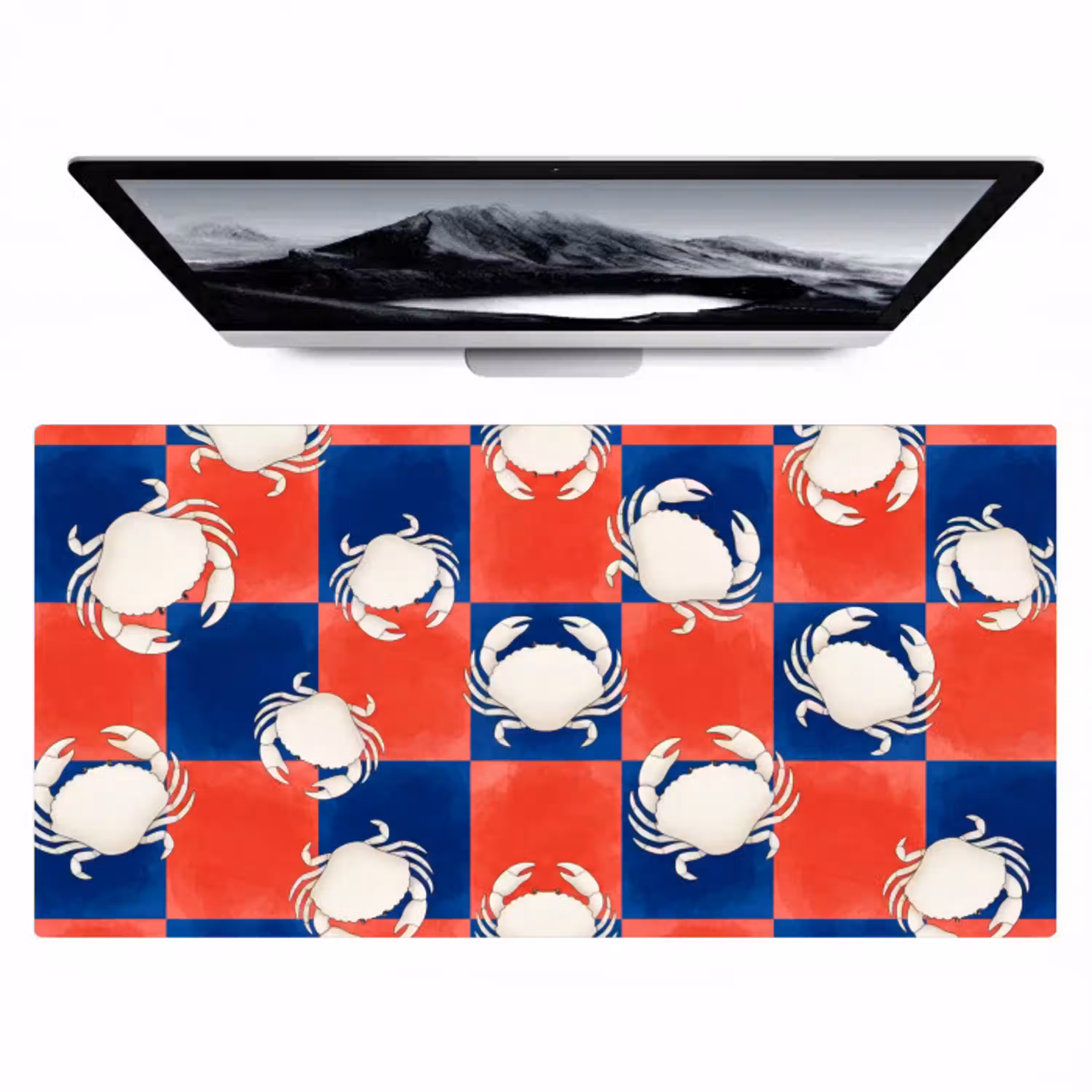 Patroon - Zeeleven - Rood - Blauw - Abstract Muismat XXL klein -zzz3d