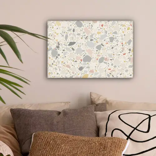 Patronen - Licht - Terrazzo - Decoratie canvas 2cm klein -sfeer1