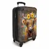 Graffiti schotse hooglander met bloemen NBS - Handbagage koffer - Unisex middel -productfoto_3d