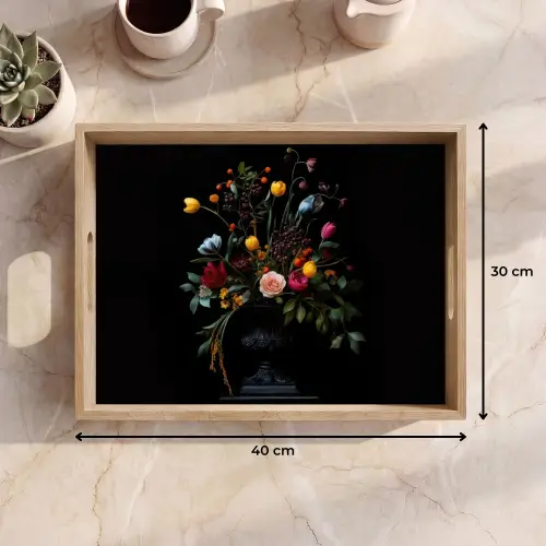 Klassiek - Vaas - Boeket - Bloemen Dienblad Rechthoek middel -USP_Formaat