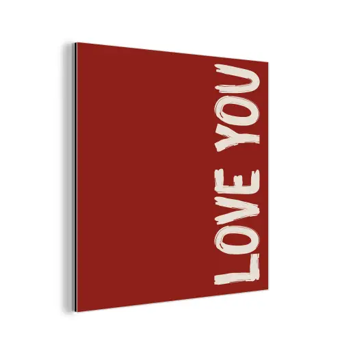 Schuin - Loveyou - Rood aluminium wit klein -3d