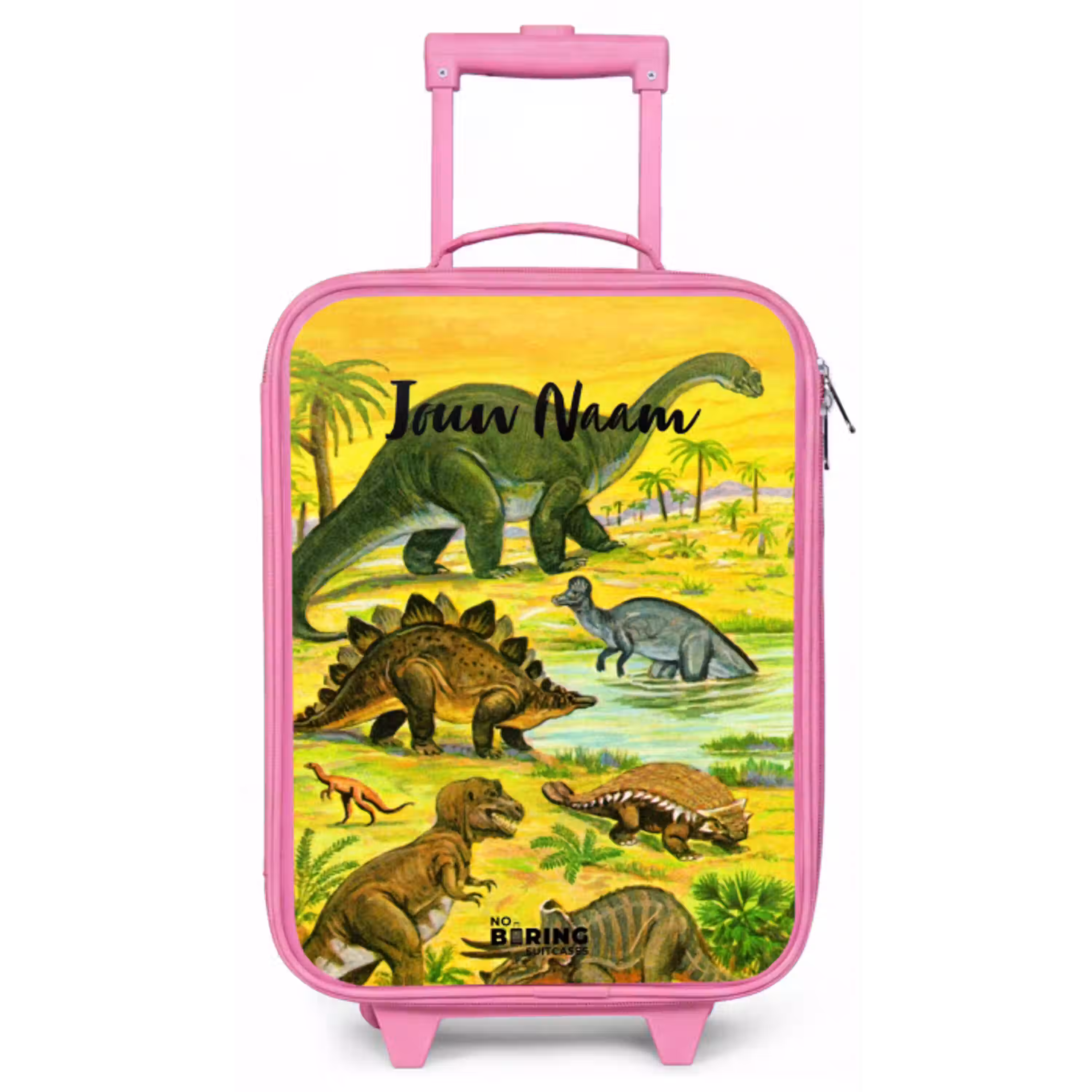 Dinosaurus in Dinosaurusland Kinderkoffer - Roze klein -zz3dotto