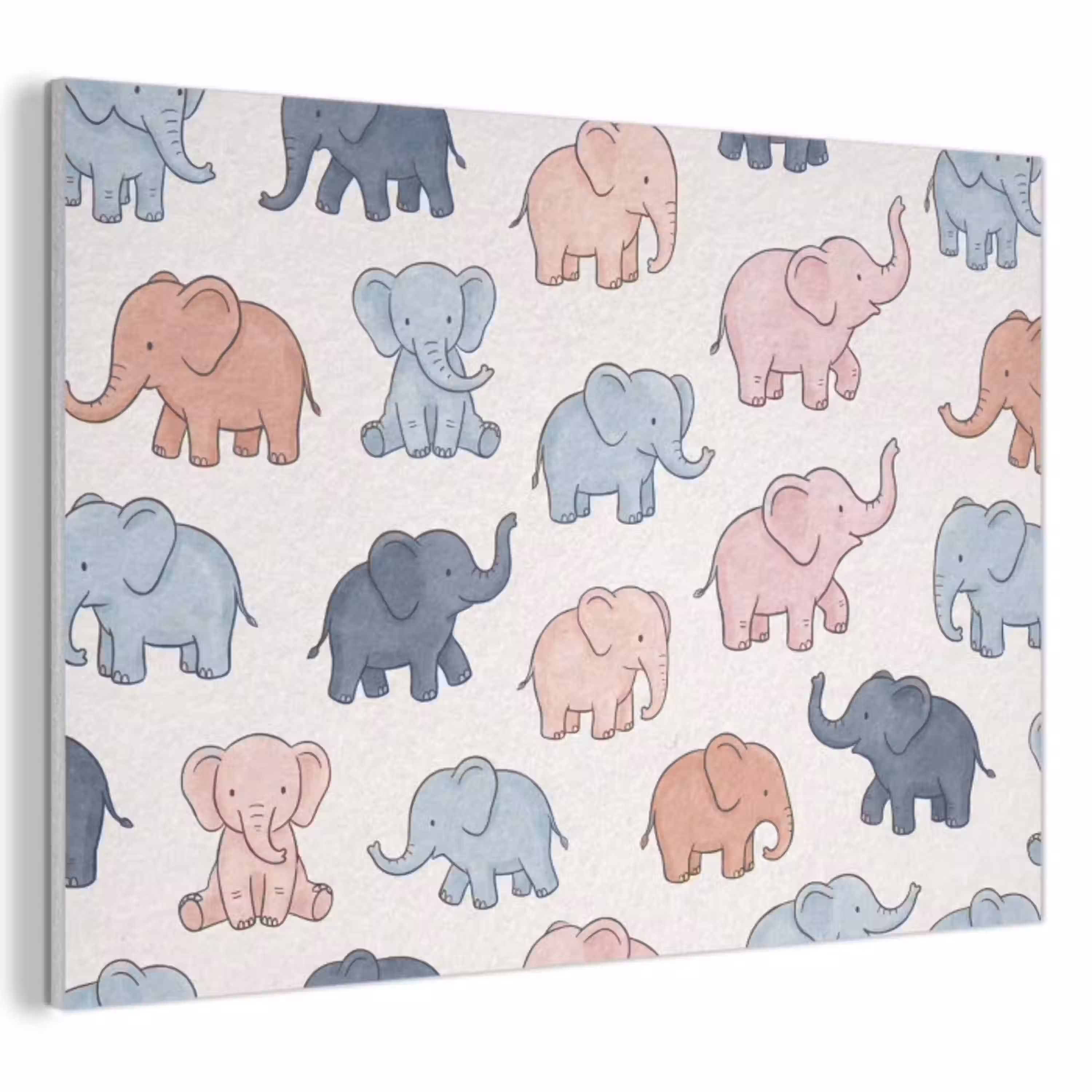 Dieren - Patroon - Kinderkamer - Pastel - Speels PET vilt klein -3d