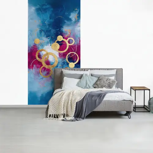 Cirkels - Goud - Abstract fotobehang vinyl groot -slaapkamer
