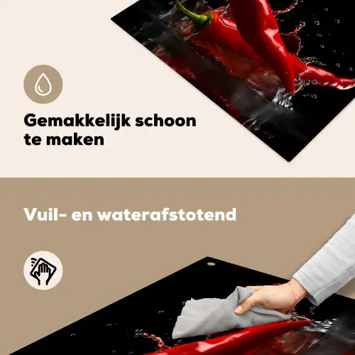 Peper - Rood - Zwart - Water - Groente Inductie beschemer met haakjes middel -ky-schoon-nl