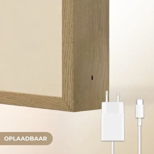 Golvend - Lijnen - Abstract - Silhouet Light Box met batterij (Wandlamp) middel -USP_websiteoplaadbaarNL