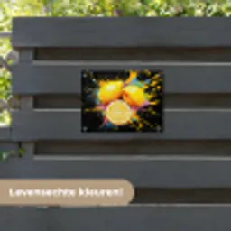 Citroen - Graffiti - Kleurrijk - Verf - Modern tuinposter los doek klein -sfeer3