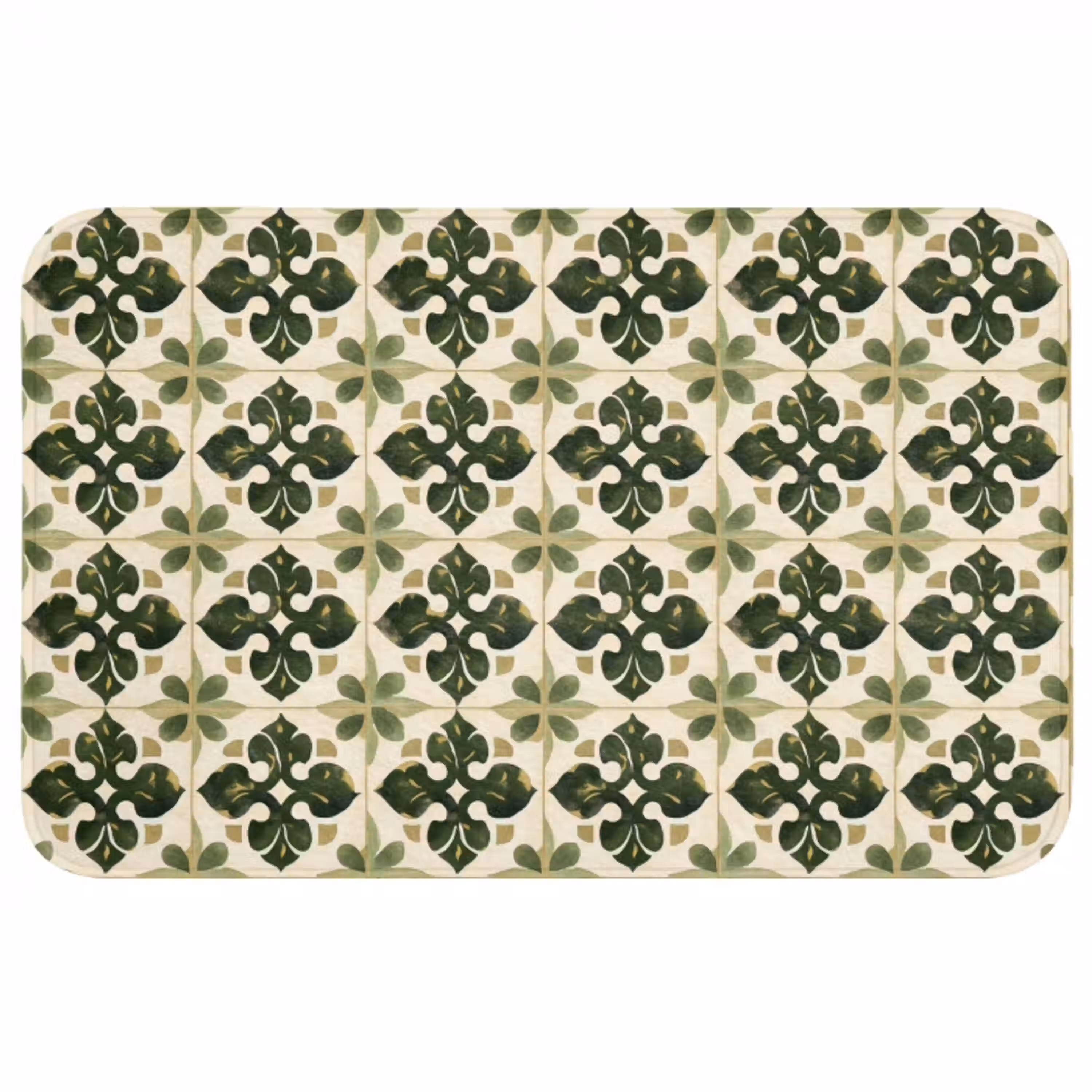 Patroon - Tegel - Groen Badmat middel 997 -3d