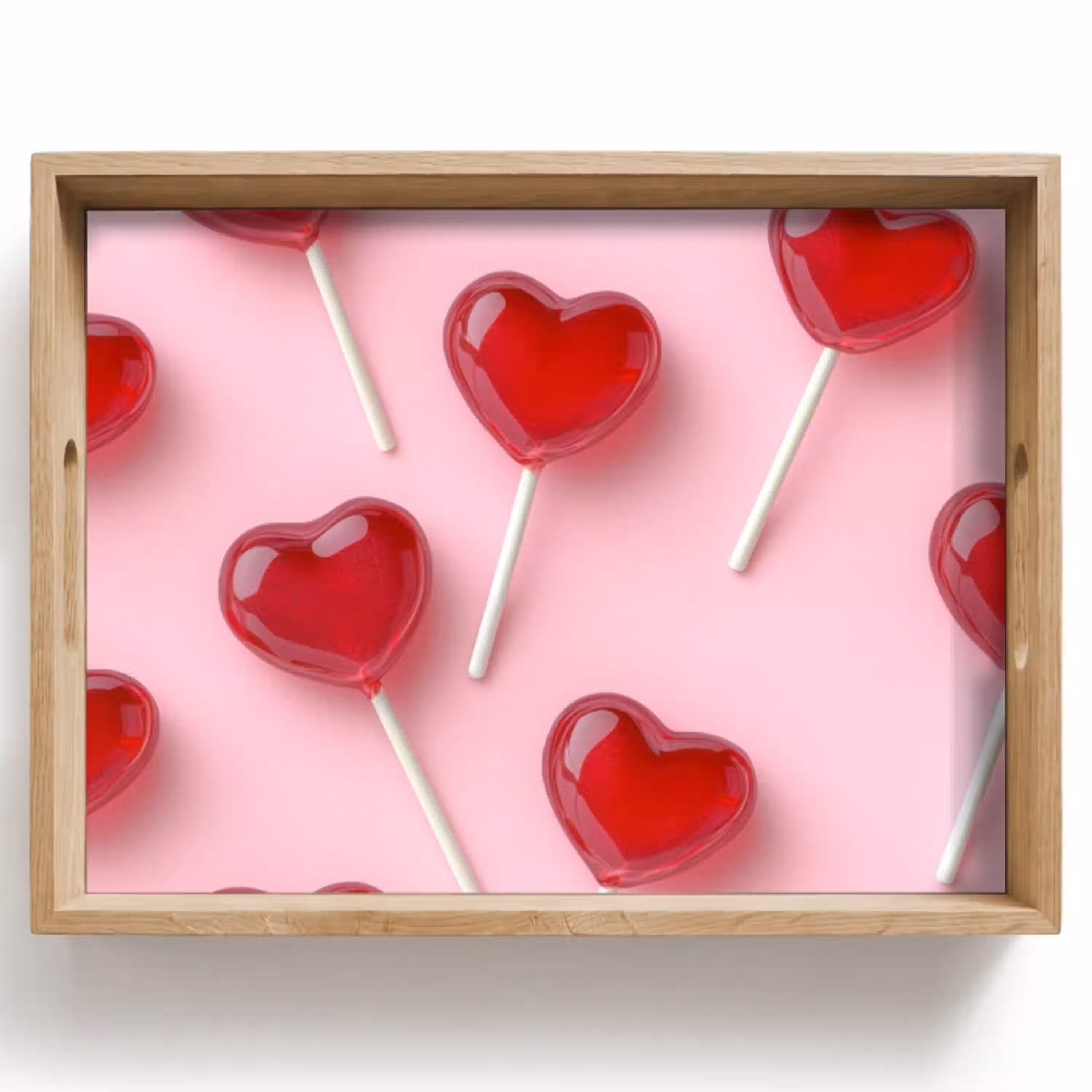 Lollies - Hartjes - Roze Dienblad Rechthoek middel -z3d_shopping