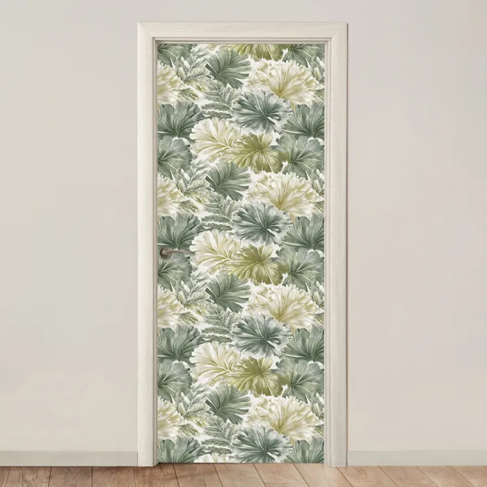 Bladeren - Botanisch - Groen deurposter klein 289 -3d_beige