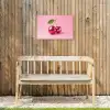 Disco - Kersen - Roze Tuinposter op houten frame 2 cm dik klein -sfeer4