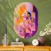 Abstract - Portret - Vrouw - Kleurrijk Wandcirkel Ovaal Glas middel -sfeer2