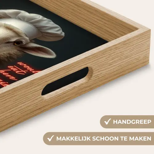 Schaap - Kokskleding - Neon - Quote Dienblad Rechthoek middel -USP_HandgreepNL