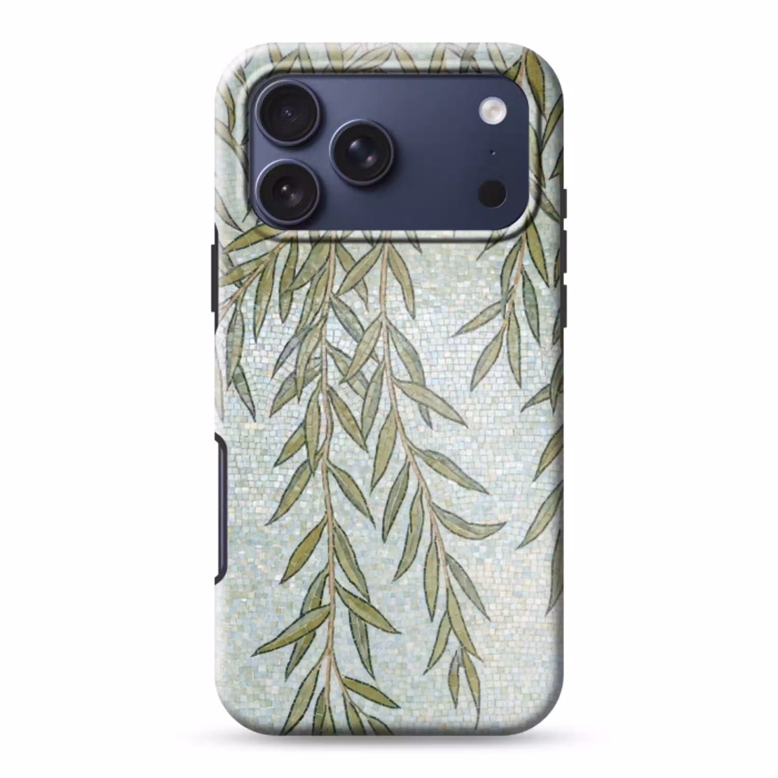 Planten - Mozaïek - Patroon - Groen - Blauw Toughcase MagSafe Apple iPhone 17 Pro Max klein -3d