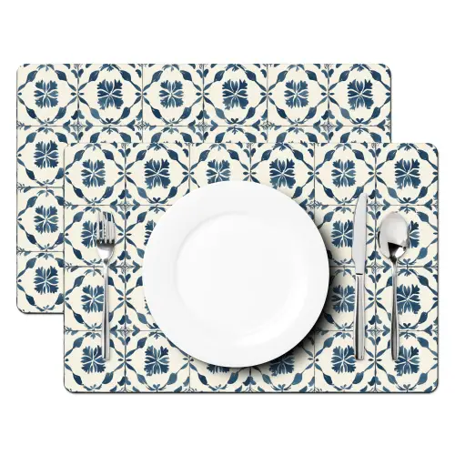 Grafisch - Tegel - Blauw Placemat vinyl groot 368 -zzsfeer2_Kitchenyeah-website