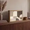 Geometrisch - Geweven structuur - Modern Light Box met batterij (Wandlamp) middel -sfeer2