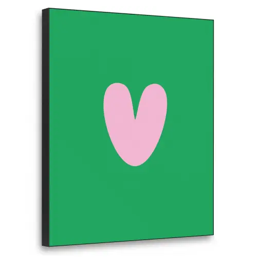Groen - Hart - Minimalistisch - Valentijn Textielframe zwart klein -3d