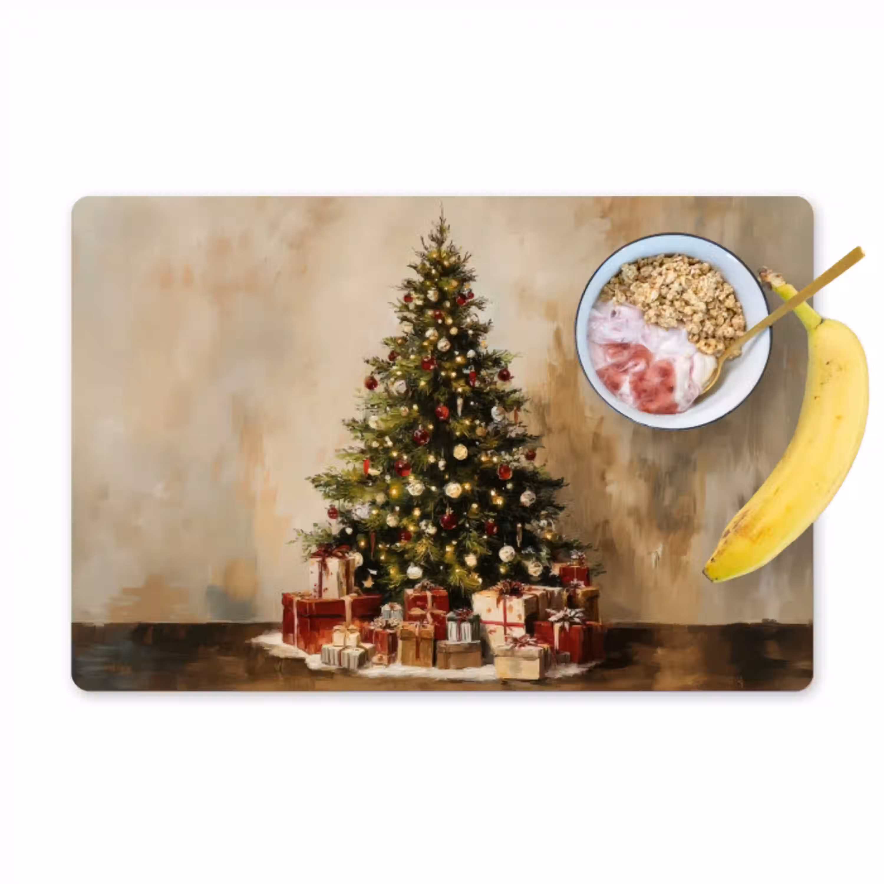 Kerstboom - Versierd - Kleurrijk Placemat vinyl groot -zzzproduct_Kitchenyeah-website