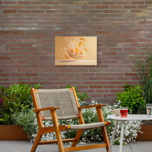 Peach - Eten - Taart - Oranje Tuinposter op houten frame 2 cm dik klein -sfeer3
