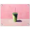 Beker - Rietje - Minimalistisch - Groen tuinposter los doek klein -3d