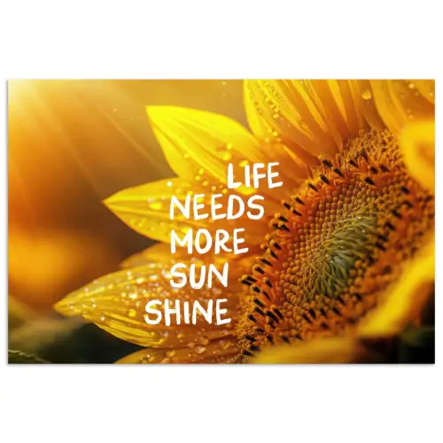 Zonnebloem - Close up - Geel - Quote poster papier klein -3d