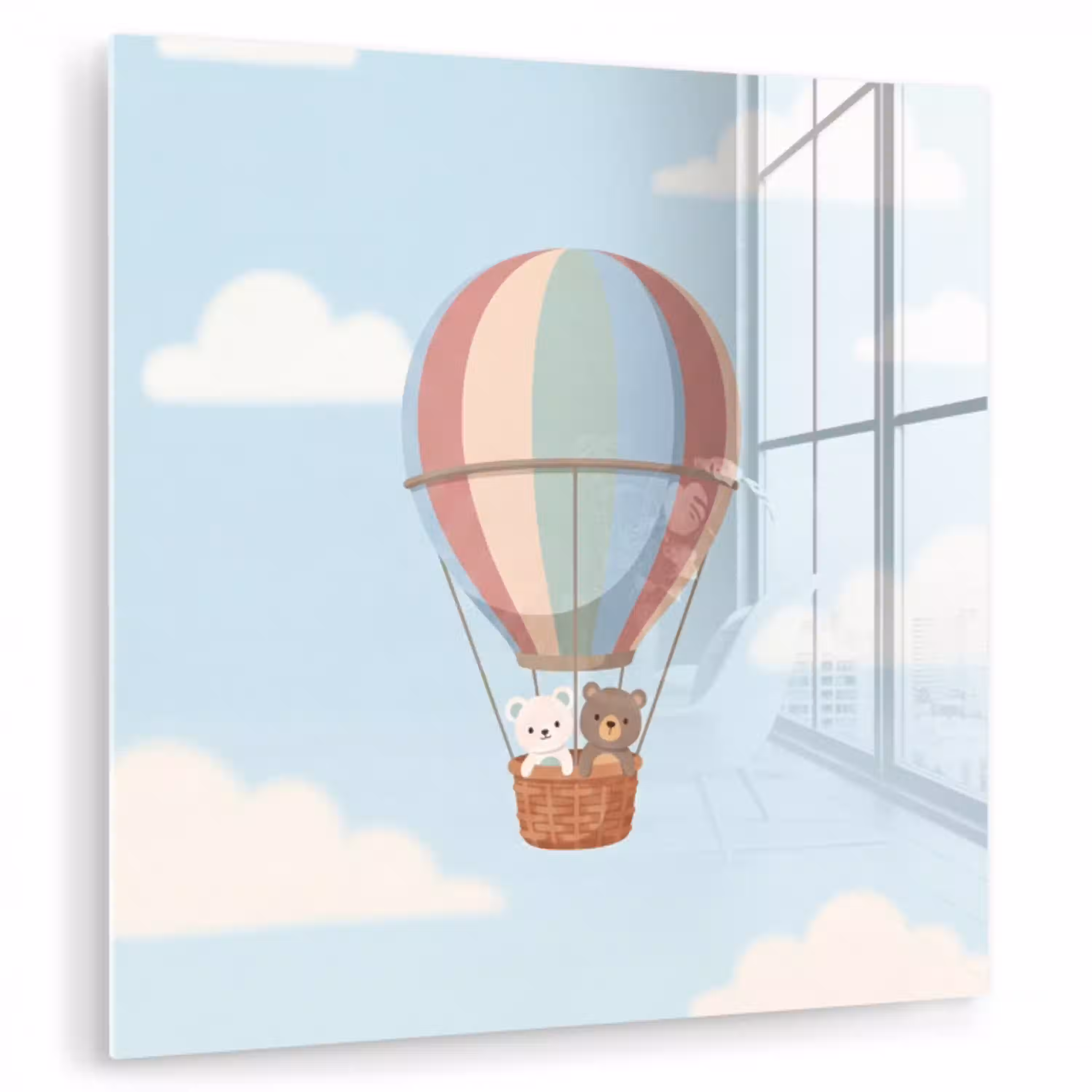 Luchtballon - Beren - Pastel plexiglas 5mm klein -zzzproduct_nieuw