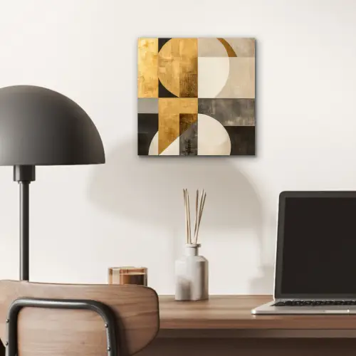 Abstract - Goud - Grijs - Vormen - Geometrisch aluminium wit klein -sfeer5