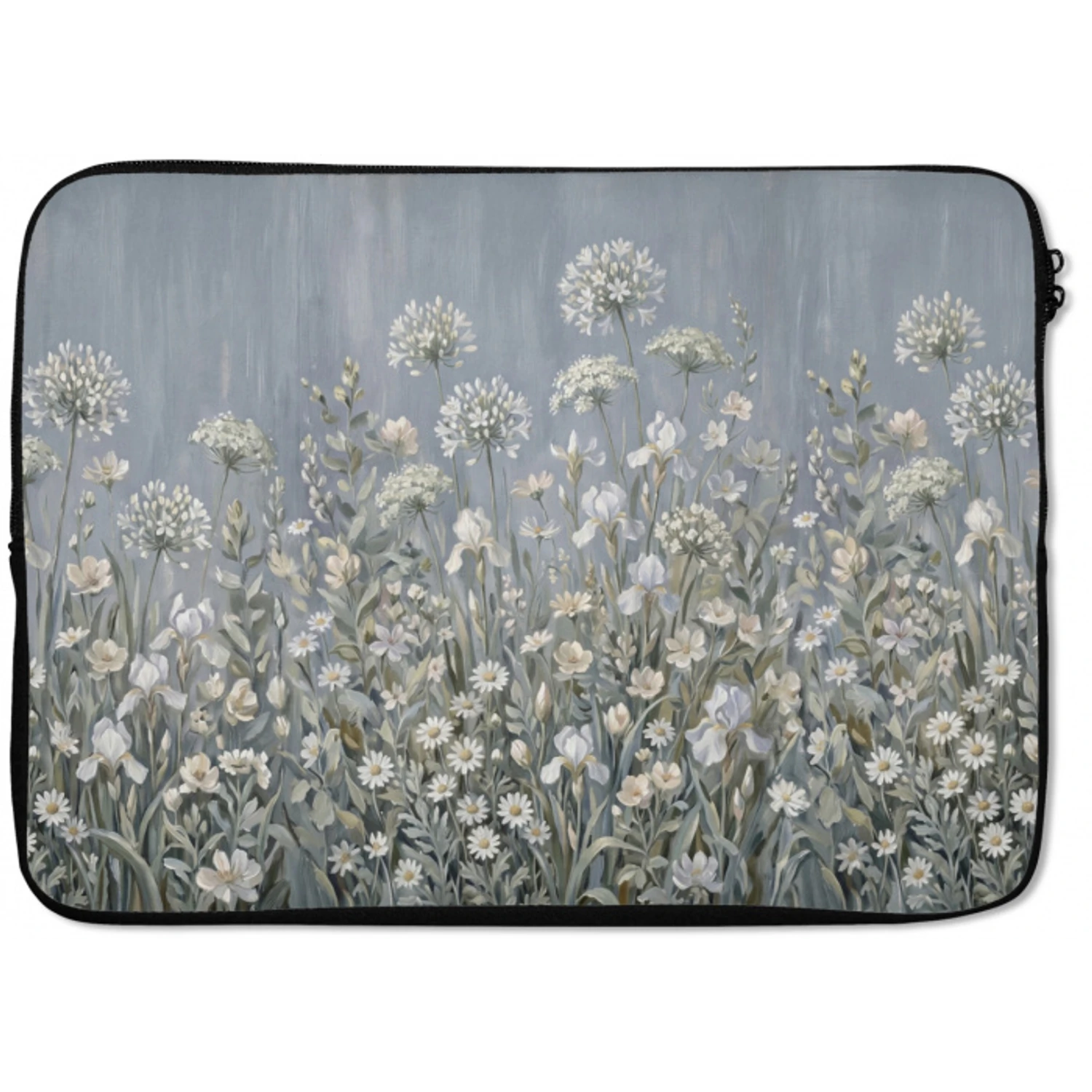 Bloemen - Botanisch - Blauw laptophoes neopreen klein -zkaufland3dotto