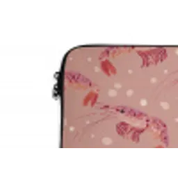 Garnalen - Stippen - Roze laptophoes neopreen klein 279 -detail