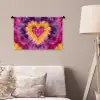 Tie dye - Hartvorm - Vlammen - Oranje Wandkleed katoen klein -sfeer4