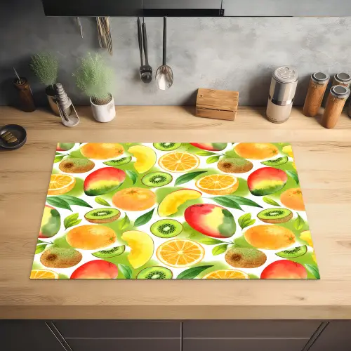 Kiwi - Sinasappel - Mango - Perzik Inductie beschermer vinyl 3mm klein 276 -sfeer5